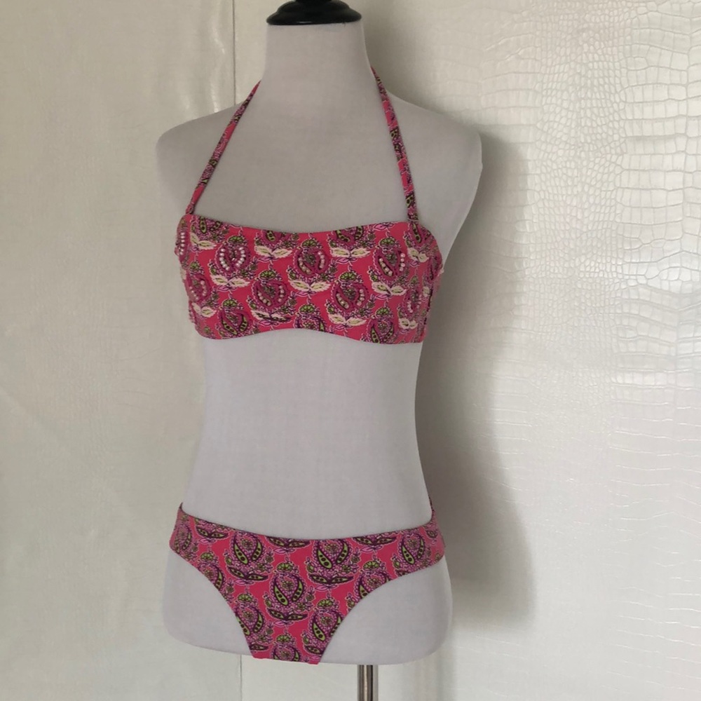 STRAPLESS PAISLEY PINK BIKINI 💕